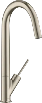 Axor Starck Смеситель для кухни, на 1 отв., с поворотным изливом, цвет: шлифованный никель 10822820