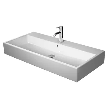 Duravit Vero Air Раковина 100cm,  с переливом, с площадкой, с 1 отв. под смеситель,  на столешницу, Цвет белый