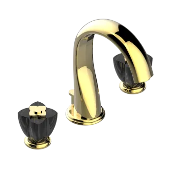 Смеситель для раковины THG Petale De Cristal Noir U6D-F01-151 полированное золото