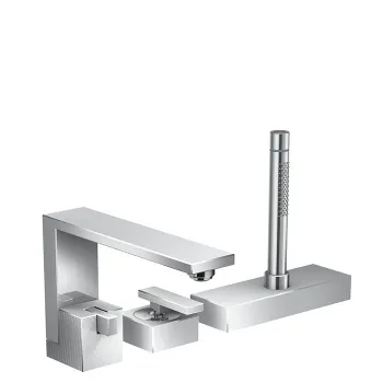 Axor Edge Смеситель на борт ванны, на 3 отв., с ручным душем, излив 210мм, алмазная огранка, цвет: х