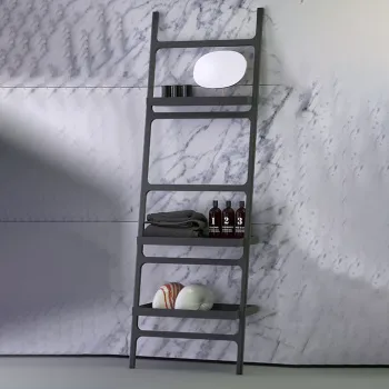 Лесенка без полочек KNIEF K.Stone Аксессуар лесенка с полочками пристенная 60x36x180Hсм чёрная матовая 0600-201-03