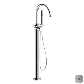 Смеситель напольный однорычажный для ванны с ручной лейкой Almar внешняя часть, никель брашированный E216000.NB