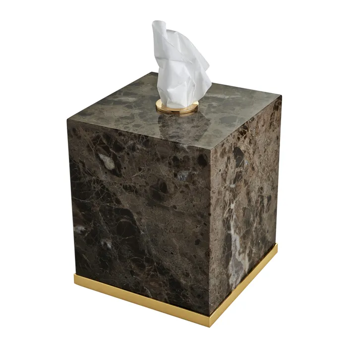 3SC PALACE EM.DARK Контейнер для бумажных салфеток, 13х13х15 см, квадратный, настольный, цвет: мрамо