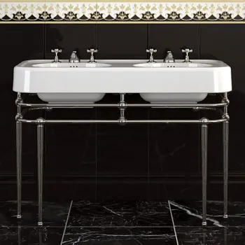 Консоль для двойной раковины Devon&Devon Memphis Wide Blues 124,5x56,5xh74,3 хром DDMEMPHISCR