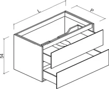 Тумба под раковину Brenta Fusion 90 см подвесной  2 ящика (FS210.90.49.W)