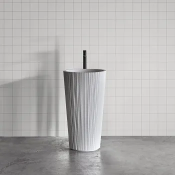 Раковина Antonio Lupi Plisse 47х85, без отв., слив в пол, с сифоном, донным клапаном и шлангом, Flumood, белый А0002451512