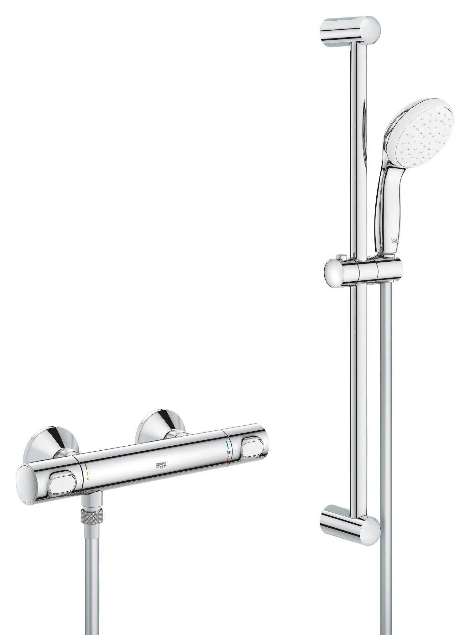 Термостат для душа GROHE Grohtherm 500, с душевым гарнитуром, хром 34796000