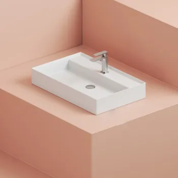 Раковина накладная Artceram Scalino 75х48, с 1 отв., без слив перелива, белый. SCL008 01 00