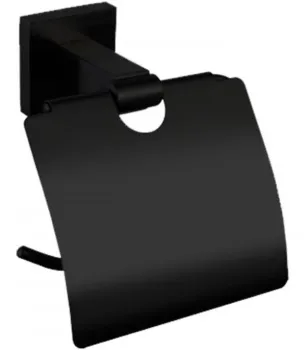 Держатель для туалетной бумаги Nofer с крышкой BARCELONA 16917.N черный