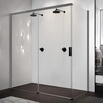 Дверь для душа Novellini Opera 1190-1210х2000, раздвижная, левая, для установки с боковой стенкой, профиль хром, стекло прозрачное, OPEPH119S-1K