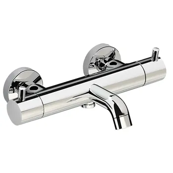 Смеситель термостатический для ванны Cisal Less Minimal настенный, с ручной лейкой,держателем и шлангом, хром LNT2301621