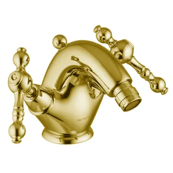 Смеситель для биде Fima Carlo Frattini Epoque на 1 отверстие, с донным клапаном, золото F5062/2OR