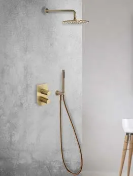 Смеситель для душа Ramonsoler Tzar встраиваемый термостатический на 2 выхода золото 348712SOC