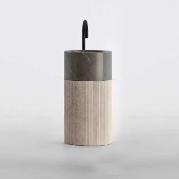 Раковина напольная Noorth Milldue Edition Roma Iii 450x880, слив в пол, c донным клапаном, корпус фрезерованный Moka Cream, раковина Grafite, 5076.F