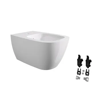 Биде подвесное Alice Wunder 53х31, с набором для крепления, белый глянцевый, 45010101SET