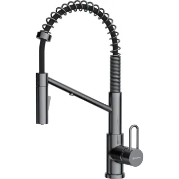 Смеситель для кухни Omoikiri Mikawa 2 Plus SB-GM вороненая сталь с гибким изливом 4994454