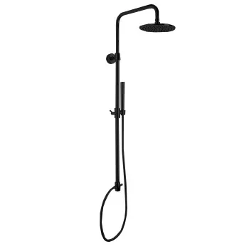 Душевая стойка Fima Carlo Frattini Colonne Doccia верхний душ 30, с держателем и ручным душем, чёрный матовый F2120LNS
