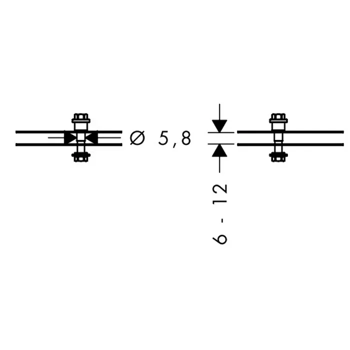 Axor Universal Комплект креплений для  двустороннего монтажа на стекле, цвет: хром 42841000