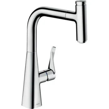 Hansgrohe 73 802 000 Metris Select M71 15-H240 Смеситель для кухни 238 мм, выдвижной излив, sBox, MagFit, 7