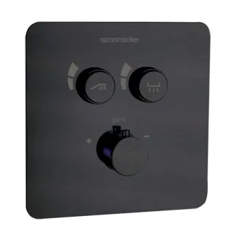Смеситель для душа Ramonsoler RS-Smart встраиваемый термостатический на 2 выхода с внутренней частью черный 85T201SNM
