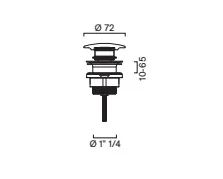 Слив для раковины 1”1/4 Catalano Accessori с переливом Nero satinato 9050400022