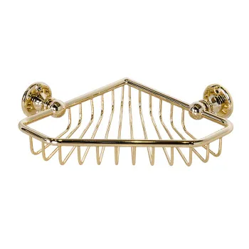 Мыльница угловая решетчатая Devon&Devon First Class настенная золото светлое DD33066OT