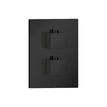 Внешняя часть термостата Almar Square Core на 2 потребителя, черный матовый, E176822.MB