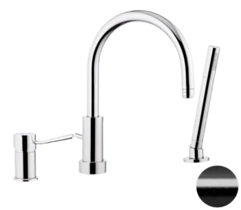 Смеситель для ванны Remer Minimal N072CFP, черный брашированный хром