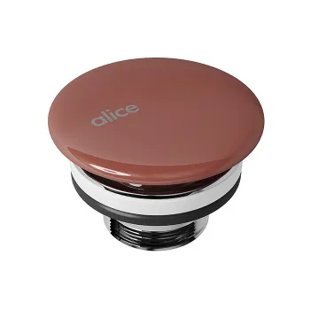 Донный клапан для раковин Alice керамический, неперекрываемый, табаско глянцевый, PIL00697