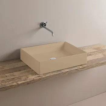 Раковина накладная Artceram Scalino 55х38, без отв., без слив перелива, &amp;quot;цемент&amp;quot;cream SCL002 22 00 cream