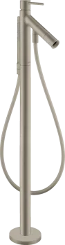Axor Starck Смеситель для ванны, напольный, с ручным душем, цвет: шлифованный никель 10456820