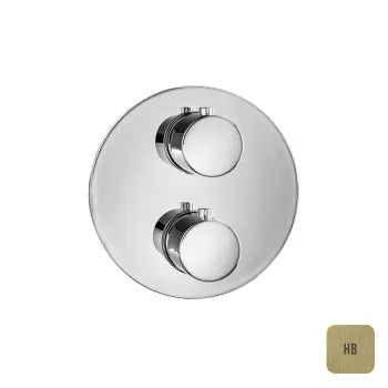 Внешняя часть термостата Almar Round Core на 2 потребителя, High Brass Brushed PVD, E176832.HB