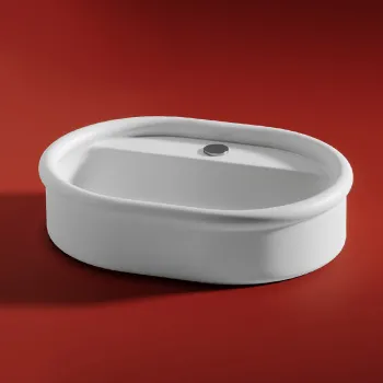 Раковина накладная Artceram Brera 60х45х15.5, без отв., белый глянцевый BRL002 01 00