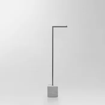 Держатель туалетной бумаги напольный Antonio Lupi Bivio 65, база из мрамора Carrara satinato, структура Satin steel А0002457105