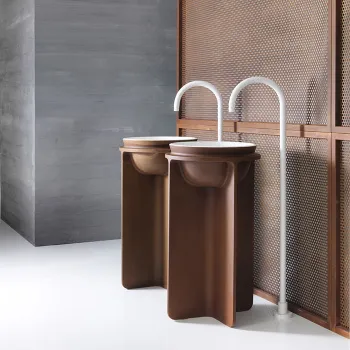 Отдельностоящая раковина Falper Controstampo 460х460х843 CRISTALPLANT, corten WA704601000CO