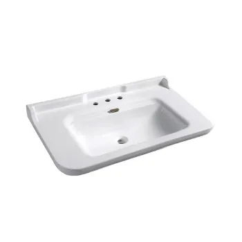 Раковина керамическая Kerasan Waldorf 100х55, c 3 отверстием под смеситель, белая, заглушки хром 4142K1bi/cr*3