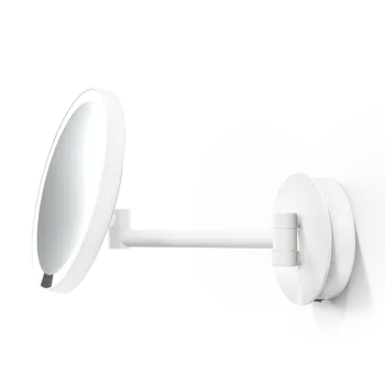 Косметическое зеркало Decor Walther Round Just Look WR 21.5см на аккум., подвесное, увел. 5x, подсветка LED, белый матовый 122350
