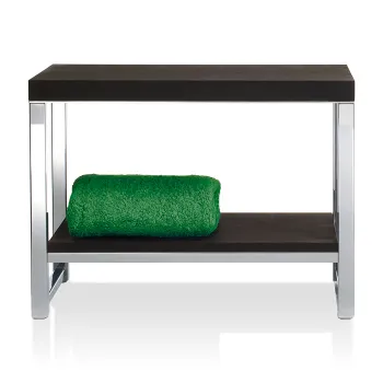 Скамейка с полкой Decor Walther Wood SM 60x30x44 сталь полированная/темный ясень 927185