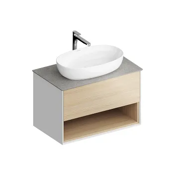 Тумба PLAZA Modern подвесная Kerama Marazzi 80 дуб виченце 1 ящик + полка PLB.M.80.1\OAK.V