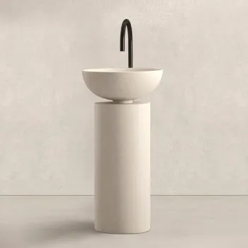 Раковина напольная Milldue Saba 45 450x900, слив в пол, без отв. под смеситель, caolino 5830.CM03