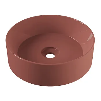 Раковина накладная Alice Spy Round & 40хВ12, без отверстия под смеситель, табаско глянцевый, 34230197