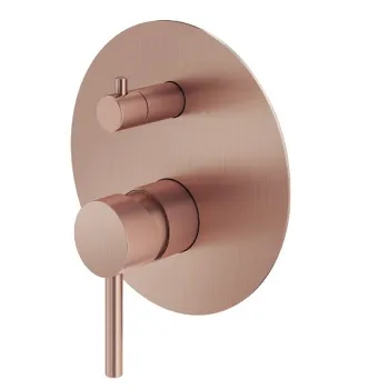 Смеситель для душа Plumberia Selection Ixo 2-3 вых.с мех. девиатор, использ.с Box INT9036, накл.d.170mm нерж.сталь, браш.медь, XO1901RS