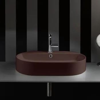 Раковина-чаша Kerasan Ciotola 65х40хh12, с 1отв, с переливом, Borgogna matt 028575 Borgogna matt *1