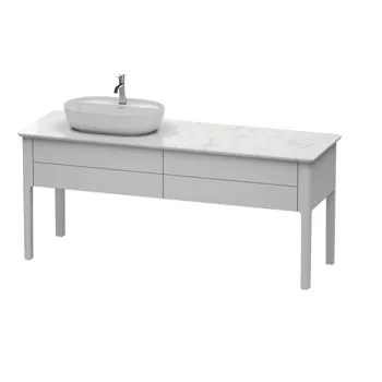 Duravit Luv База напольная, 743x1788x570, 2 выдв.ящика,раковина слева,  цвет скандинавско белый шелковисто-матовый