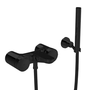 Смеситель для ванны Fima Carlo Frattini Texture Collection настенный, с ручным душем, чёрный матовый F5604HNS