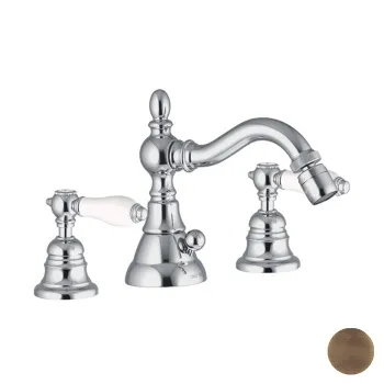 Смеситель для биде Fima Carlo Frattini Herend на 3 отверстия, с вращающимся изливом, с донным клапаном, бронза F5402BR