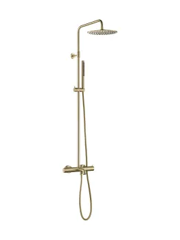 Душевая стойка для ванны с термостатом Benesque Lumiere 20010204 латунь брашированная