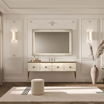 Зеркало Vitage Milldue Edition Majestic Losanna 1620х1080х50 с светодиодной подсветкой, рама Bronzo, отделка Onice gold, 3470.94.91