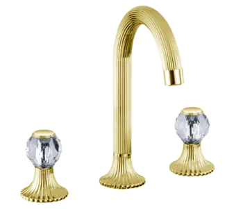 Смеситель для раковины Jorger Cronos Crystal 637.30.300.020-11 золото