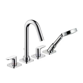 Axor Citterio M, Смеситель на край ванны, на 4 отверстия, с рычаговыми рукоятками, внешняя часть, цв